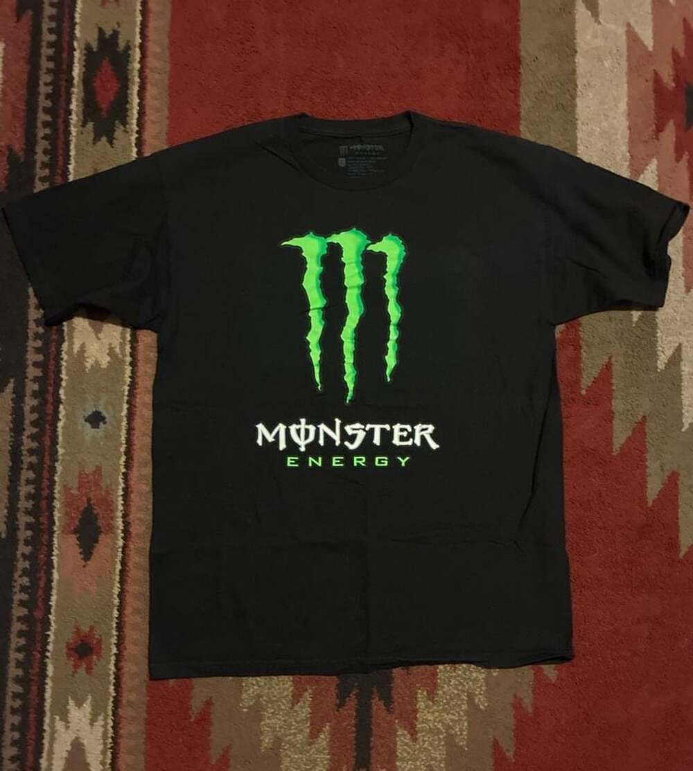 Monster Energy Logo T-Shirt Size L Black Graphic Tee